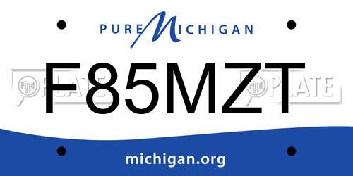 F85MZT Michigan License Plate