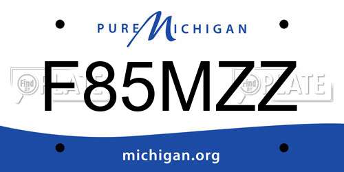 F85MZZ Michigan License Plate