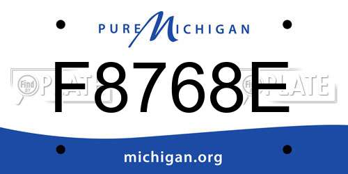 F8768E Michigan License Plate