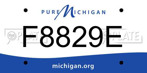 F8829E Michigan License Plate