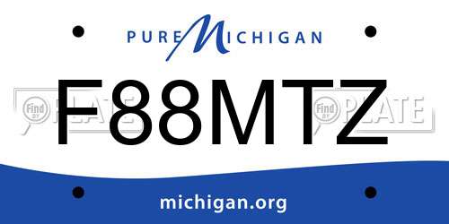 F88MTZ Michigan License Plate