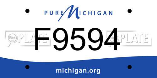 F9594 Michigan License Plate