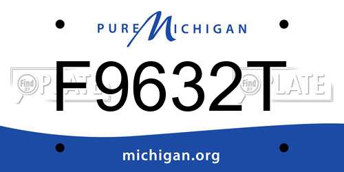 F9632T Michigan License Plate