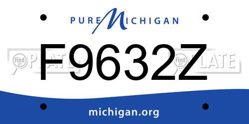 F9632Z Michigan License Plate