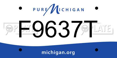 F9637T Michigan License Plate