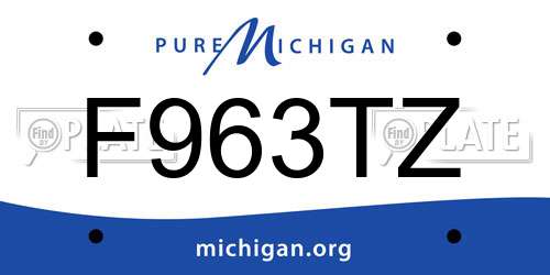 F963TZ Michigan License Plate