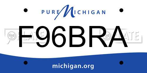 F96BRA Michigan License Plate
