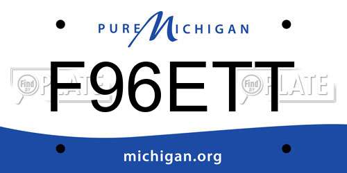 F96ETT Michigan License Plate