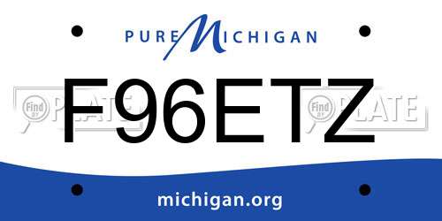 F96ETZ Michigan License Plate