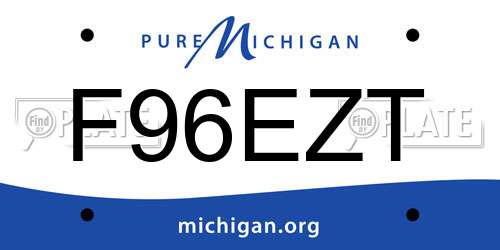 F96EZT Michigan License Plate
