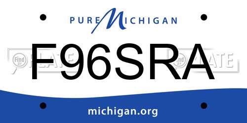 F96SRA Michigan License Plate
