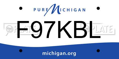 F97KBL Michigan License Plate