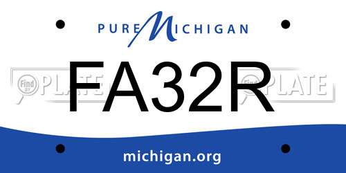 FA32R Michigan License Plate