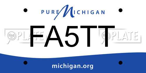 FA5TT Michigan License Plate