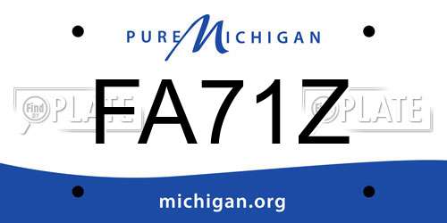 FA71Z Michigan License Plate