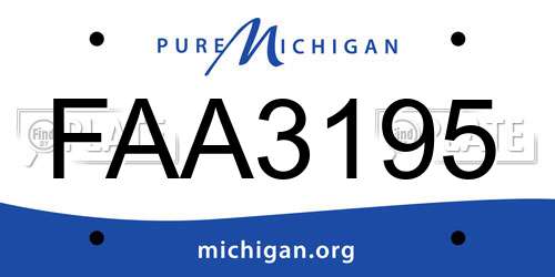 FAA3195 Michigan License Plate