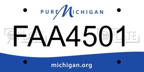 FAA4501 Michigan License Plate