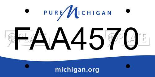 FAA4570 Michigan License Plate