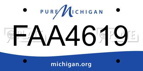 FAA4619 Michigan License Plate