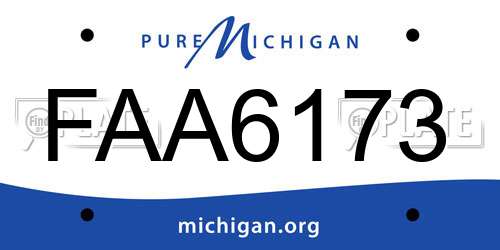 FAA6173 Michigan License Plate