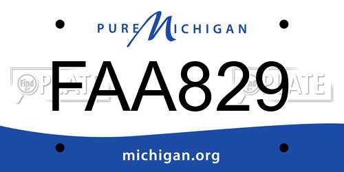 FAA829 Michigan License Plate