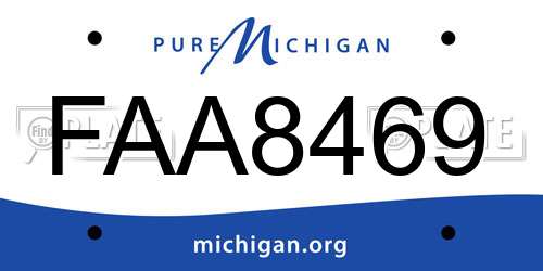 FAA8469 Michigan License Plate