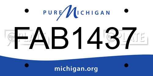 FAB1437 Michigan License Plate