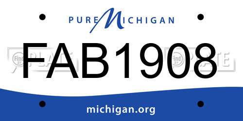 FAB1908 Michigan License Plate