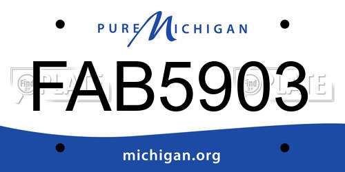 FAB5903 Michigan License Plate