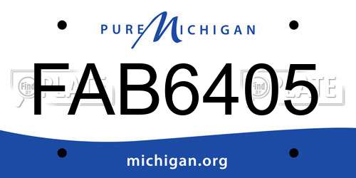 FAB6405 Michigan License Plate