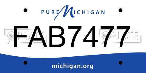 FAB7477 Michigan License Plate