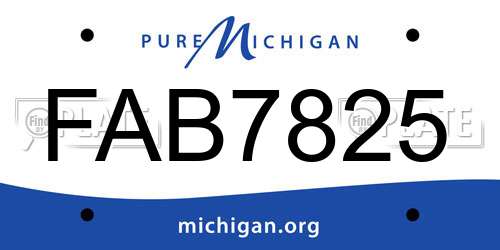 FAB7825 Michigan License Plate