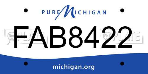 FAB8422 Michigan License Plate