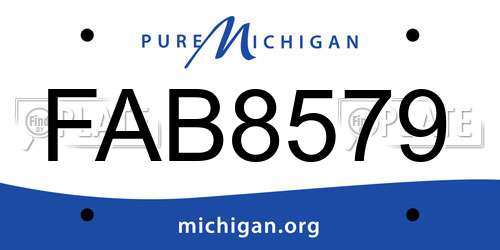 FAB8579 Michigan License Plate