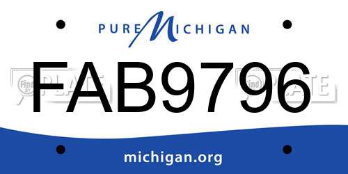 FAB9796 Michigan License Plate