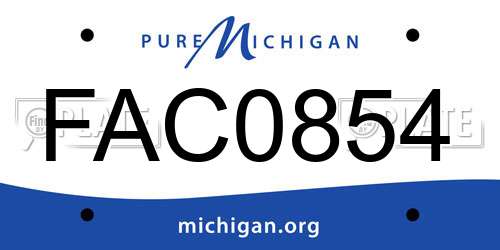 FAC0854 Michigan License Plate