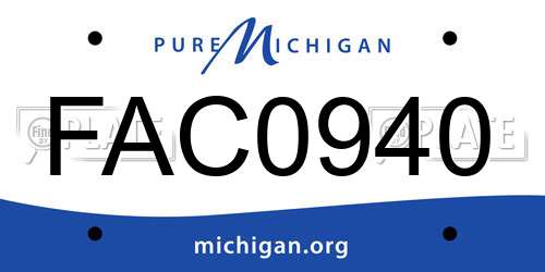 FAC0940 Michigan License Plate