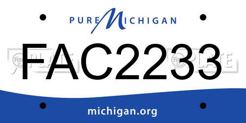 FAC2233 Michigan License Plate