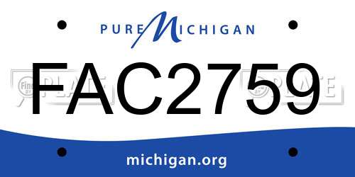 FAC2759 Michigan License Plate
