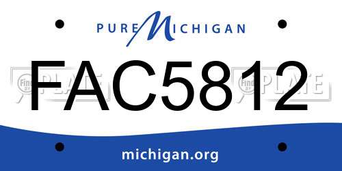 FAC5812 Michigan License Plate