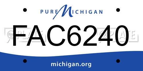 FAC6240 Michigan License Plate