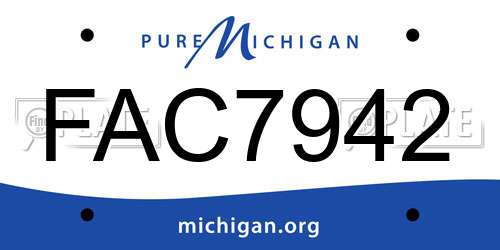 FAC7942 Michigan License Plate