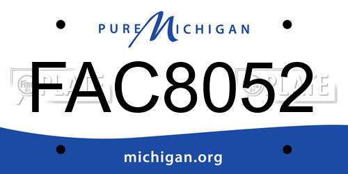 FAC8052 Michigan License Plate