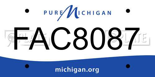 FAC8087 Michigan License Plate