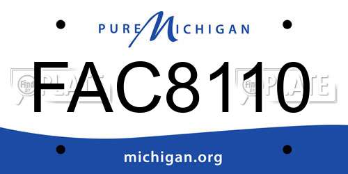 FAC8110 Michigan License Plate