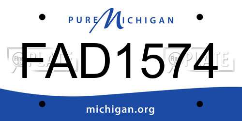FAD1574 Michigan License Plate