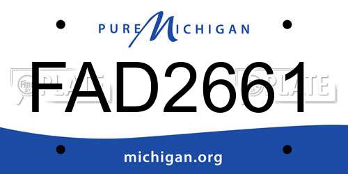 FAD2661 Michigan License Plate