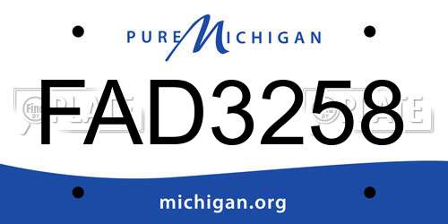 FAD3258 Michigan License Plate