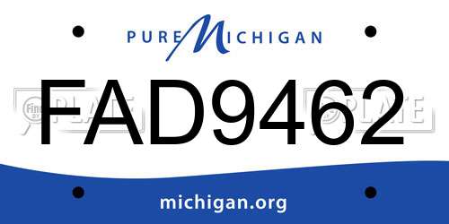 FAD9462 Michigan License Plate