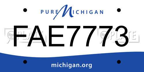 FAE7773 Michigan License Plate
